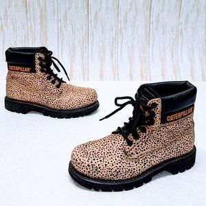 CAT | Colorado Hair On Leather Leopard Boots sz 7